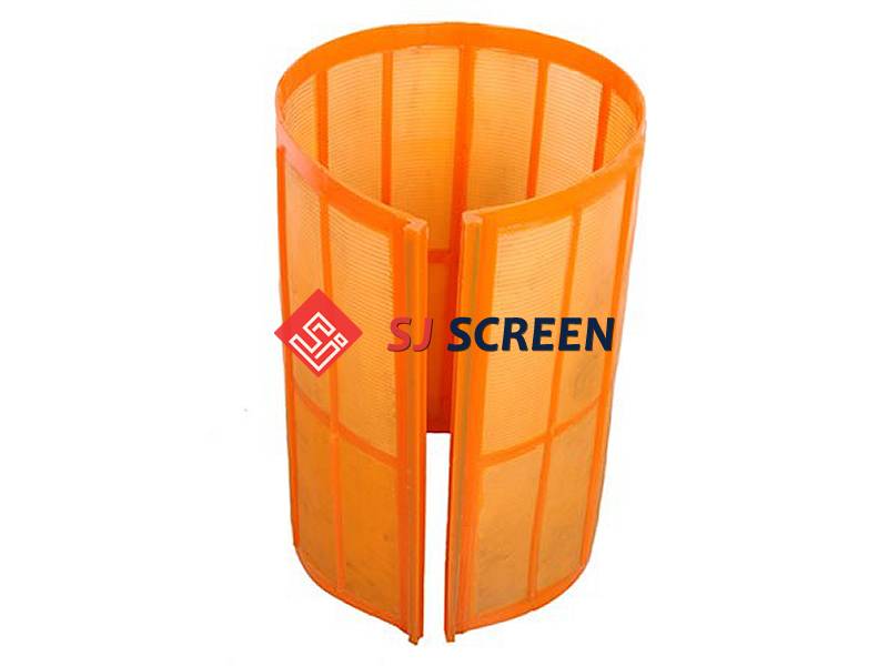 There is a roll of orange polyurethane screen mesh.