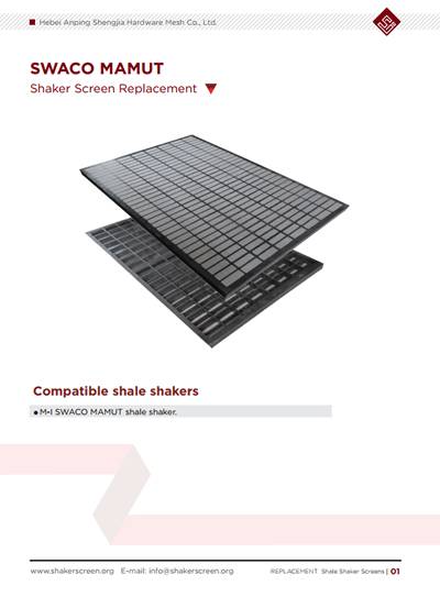 The catalog of Brandt King SWACO MAMUT shaker screen replacement.