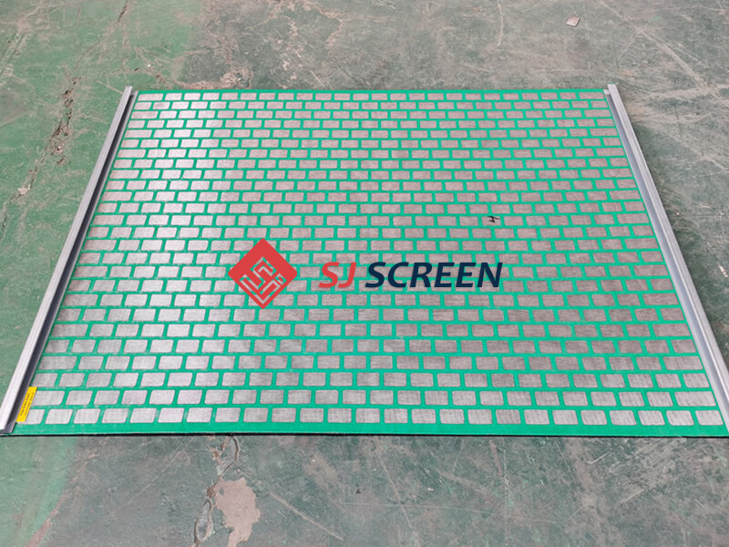 A SJ-DFE shale shaker screen on floor