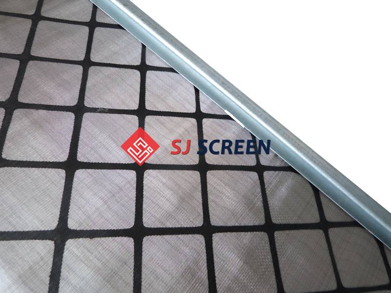Replacement SWACO ALS-2 shaker screen with steel hook strip.